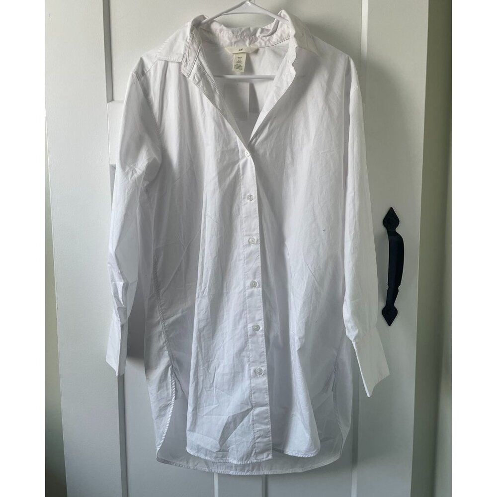 H&M White Button-Down Long Sleeve Shirt